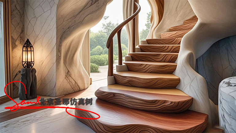 杭州室內(nèi)水泥仿木樓梯每處細(xì)節(jié)都充滿設(shè)計(jì)感 讓人舍不得移開(kāi)眼