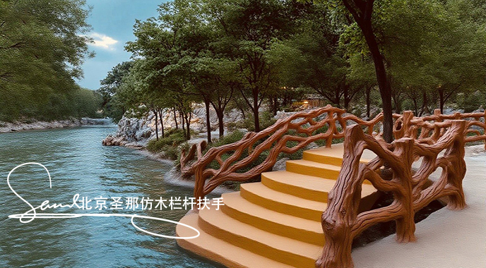 jimeng-2025-06-25-1165-正在施工制作的旅游區樓梯室外安全圍欄設計制作過程，美工正在施工制作，先用鋼筋焊接....jpeg