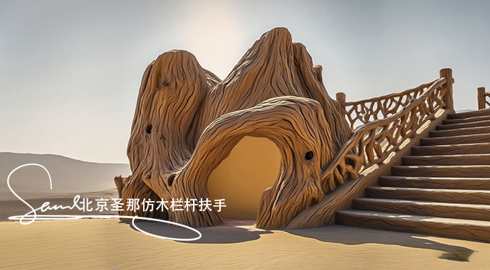 jimeng-2025-06-25-1395-正在施工制作的旅游區樓梯室外安全圍欄設計制作過程，美工正在施工制作，先用鋼筋焊接....jpeg