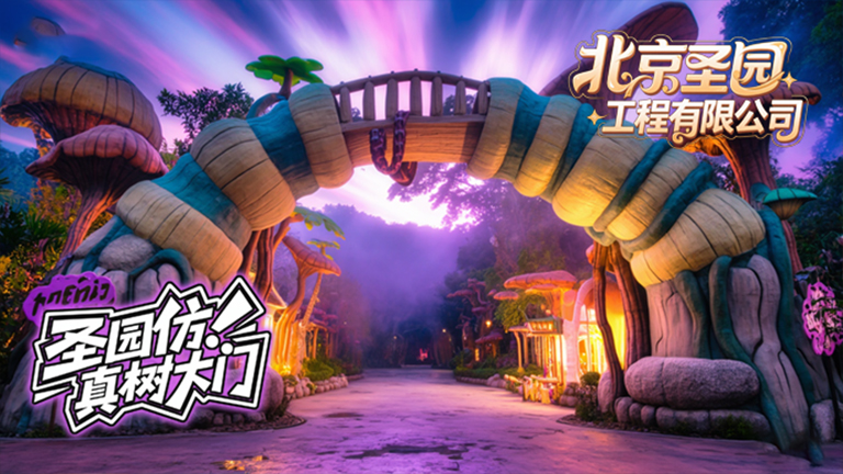 假山假樹大門